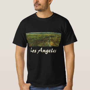 T-shirt Carte ancienne de Los Angeles, Californie et riviè