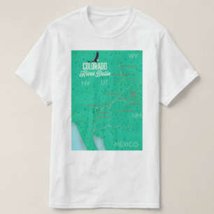 T-shirt carte ancienne du bassin du fleuve Colorado