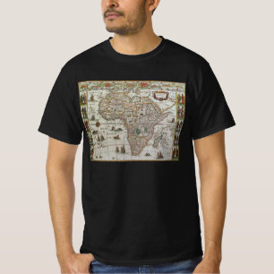 T-shirt Carte ancienne du monde de l'Afrique par Blaeu, ve