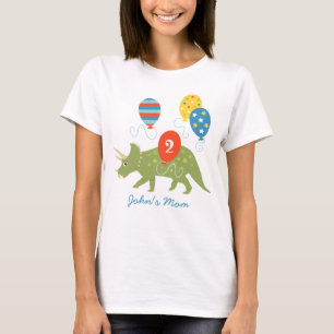 T-shirt Carte Anniversaire Dinosaur Triceratops Maman Pare