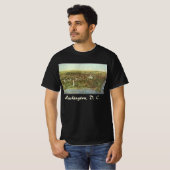 T-shirt Carte antique avec une vue panoramique de Washingt (Devant entier)