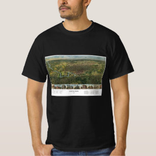 T-shirt Carte antique de Houston, Texas avec la rivière Bu