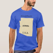 T-shirt - Carte Arizona avec Ville (Devant)