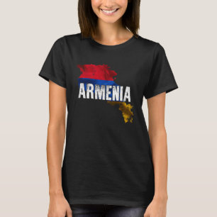 T-shirt Carte arménienne et drapeau souvenir en détresse A