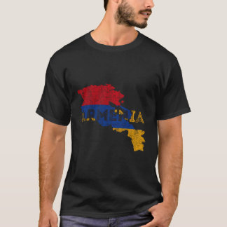 T-shirt Carte Arménienne Et Drapeau Souvenir Trouvé Arméni