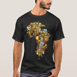 T-shirt Carte artistique africaine noir histoire mois Afri