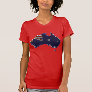 T-shirt Carte biseautée de drapeau de l'Australie
