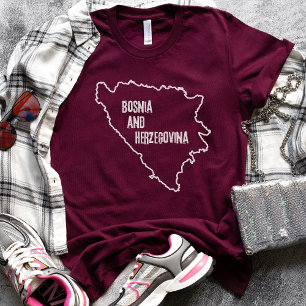 T-shirt Carte Bosnie-Herzégovine Tee - shirt Pays Ligne