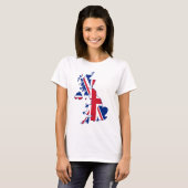 T-shirt Carte BRITANNIQUE de drapeau (Devant entier)