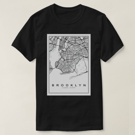 T-shirt Carte Brooklyn Illustration (Design devant)