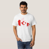 T-shirt Carte CA de drapeau du Canada (Devant entier)