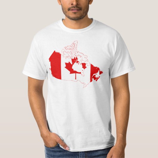 T-shirt Carte CA de drapeau du Canada (Devant)
