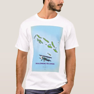 T-shirt Carte cartographique des îles Salomon.
