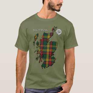 T-shirt Carte Clan Buchanan Crest & Tartan