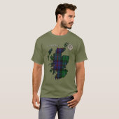 T-shirt Carte Clan Campbell Crest & Cawdor Tartan (Devant entier)