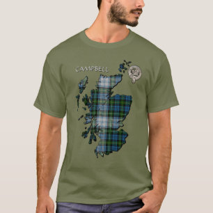 T-shirt Carte Clan Campbell Crest & Dress Tartan