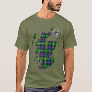 T-shirt Carte Clan Farquharson Crest & Tartan