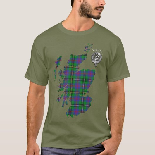 T-shirt Carte Clan Wood Crest & Tartan (Devant)