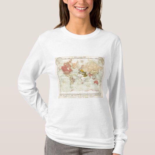 T-shirt Carte coloniale d'atlas de Handels (Devant)