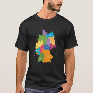 T-shirt Carte colorée Allemagne pays continent géographie