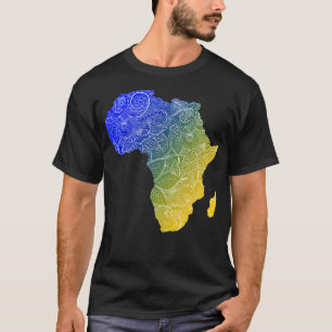 T-shirt Carte colorée de l'art mandala de l'Afrique avec t