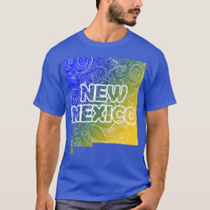 T-shirt Carte colorée de l'art mandala du Nouveau-Mexique