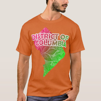 T-shirt Carte colorée de mandala art du District de Columb