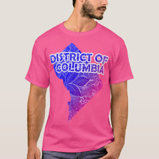 T-shirt Carte colorée de mandala art du District de Columb