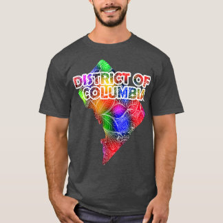 T-shirt Carte colorée de mandala art du District de Columb