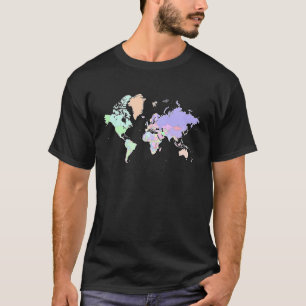 T-shirt Carte colorée des pays du monde