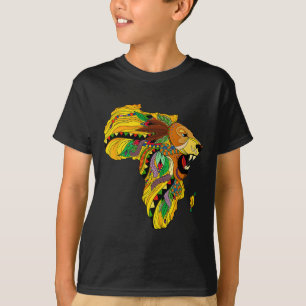 T-shirt Carte cool Afrique Lion Tril Roi africain Histoire