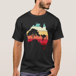 T-shirt Carte cool d'Australie Kangourou Arc-en-ciel Austr