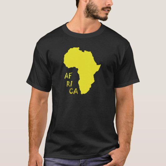 T-shirt Carte d'Afrique jaune funky (Devant)