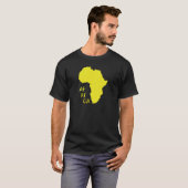 T-shirt Carte d'Afrique jaune funky (Devant entier)