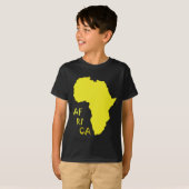 T-shirt Carte d'Afrique jaune funky (Devant entier)