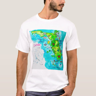 T-shirt Carte d'aquarelle de la Floride