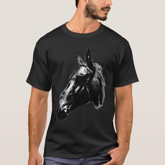 T-shirt Carte d'artisanat de dessin de cheval (Devant)