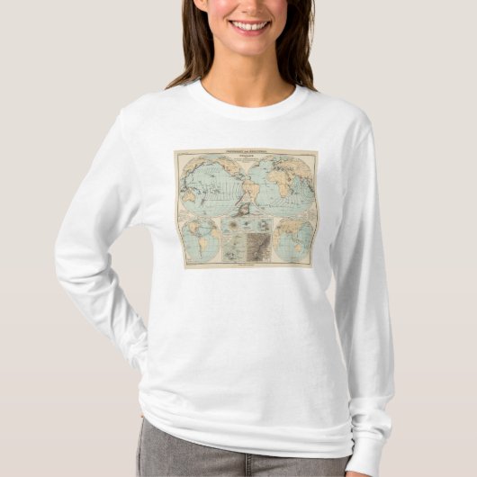 T-shirt Carte d'atlas de DES Erdinnern de Thatigkeit (Devant)