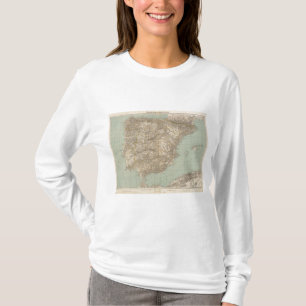 T-shirt Carte d'atlas de l'Espagne et du Portugal