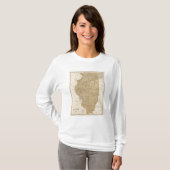 T-shirt Carte d'atlas de l'Illinois (Devant entier)
