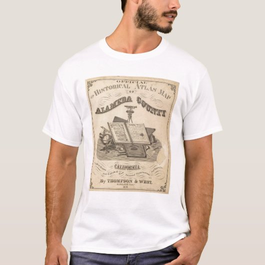 T-shirt Carte d'atlas du comté d'Alameda de page titre (Devant)