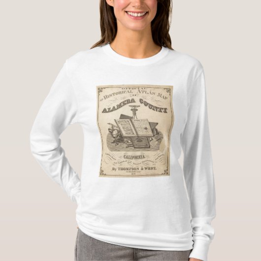 T-shirt Carte d'atlas du comté d'Alameda de page titre (Devant)