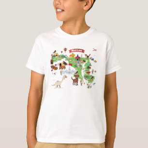 T-shirt Carte de bande dessinée du Maryland