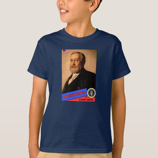 T-shirt Carte de baseball de Benjamin Harrison (Devant)