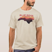 T-shirt Carte de Blue Ridge Parkway North Carolina (Devant)