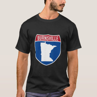 T-shirt Carte de Burnsville Minnesota Autoroute Panneau In