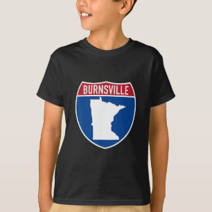 T-shirt Carte de Burnsville Minnesota Autoroute Panneau In