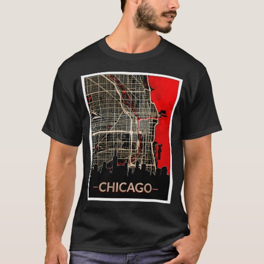 T-shirt Carte de Chicago City Edition (Devant)