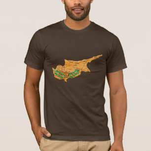 T-Shirt carte de Chypre couleur du drapeau