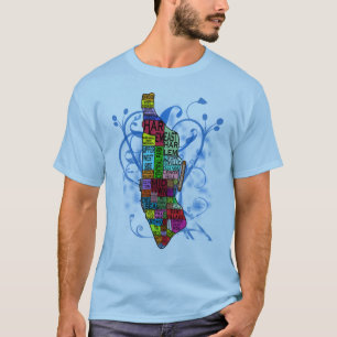 T-shirt Carte de code à couleurs de Manhattan